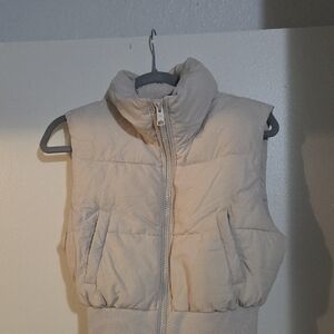 Kids Cream Puffer Vest